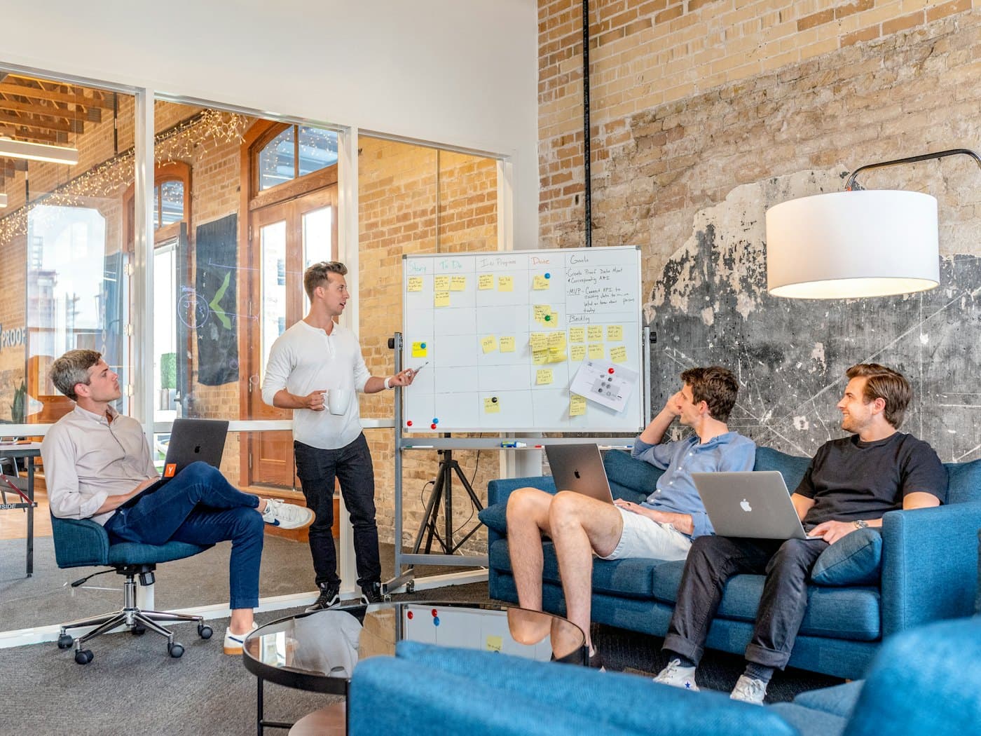 People talking in an office