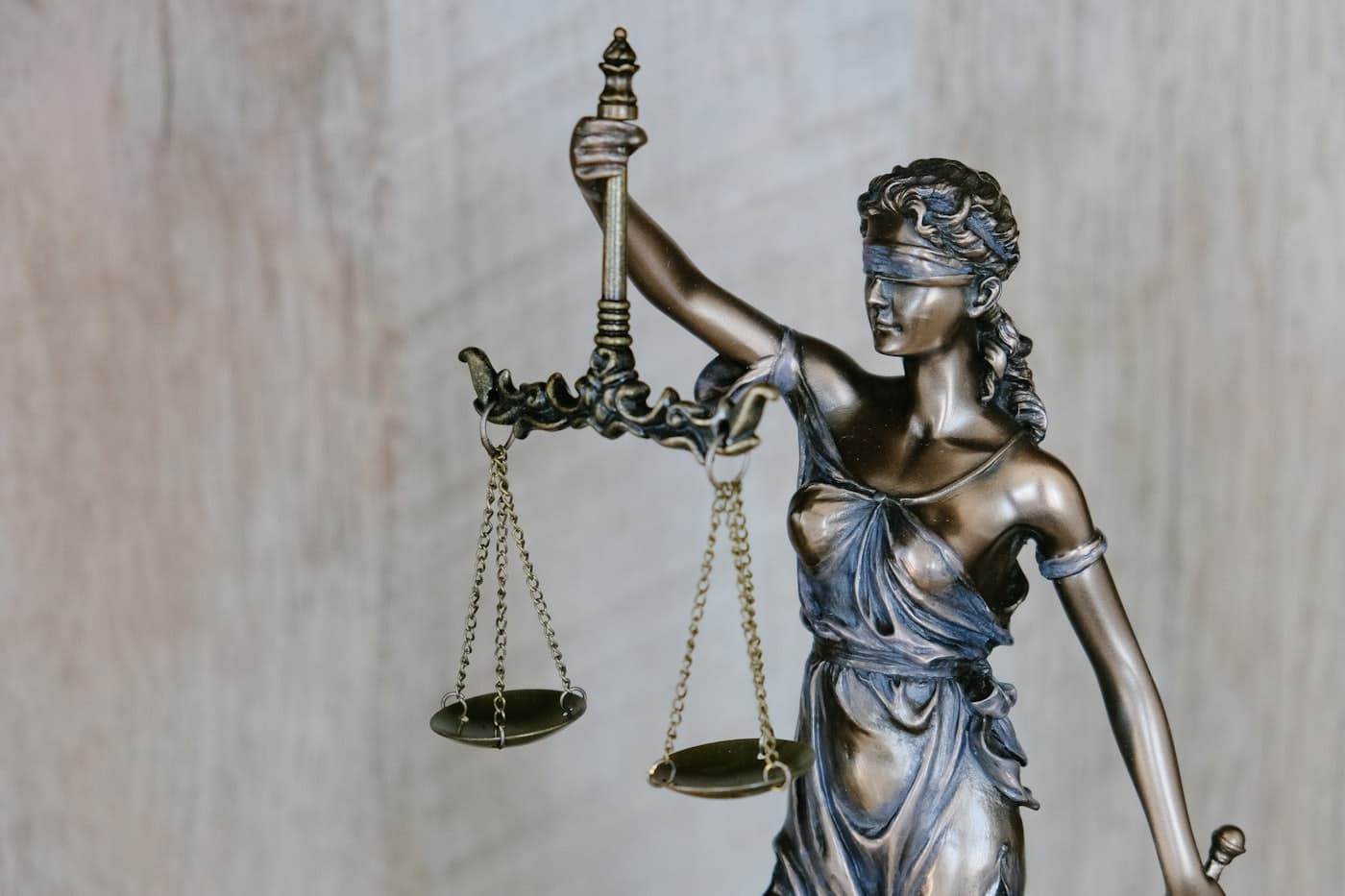 Statue of Justice holding scales