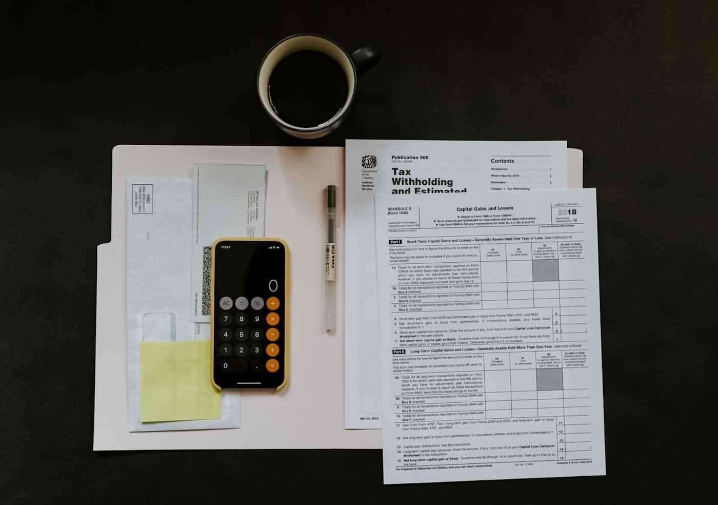 Printed spreadsheet on a desk