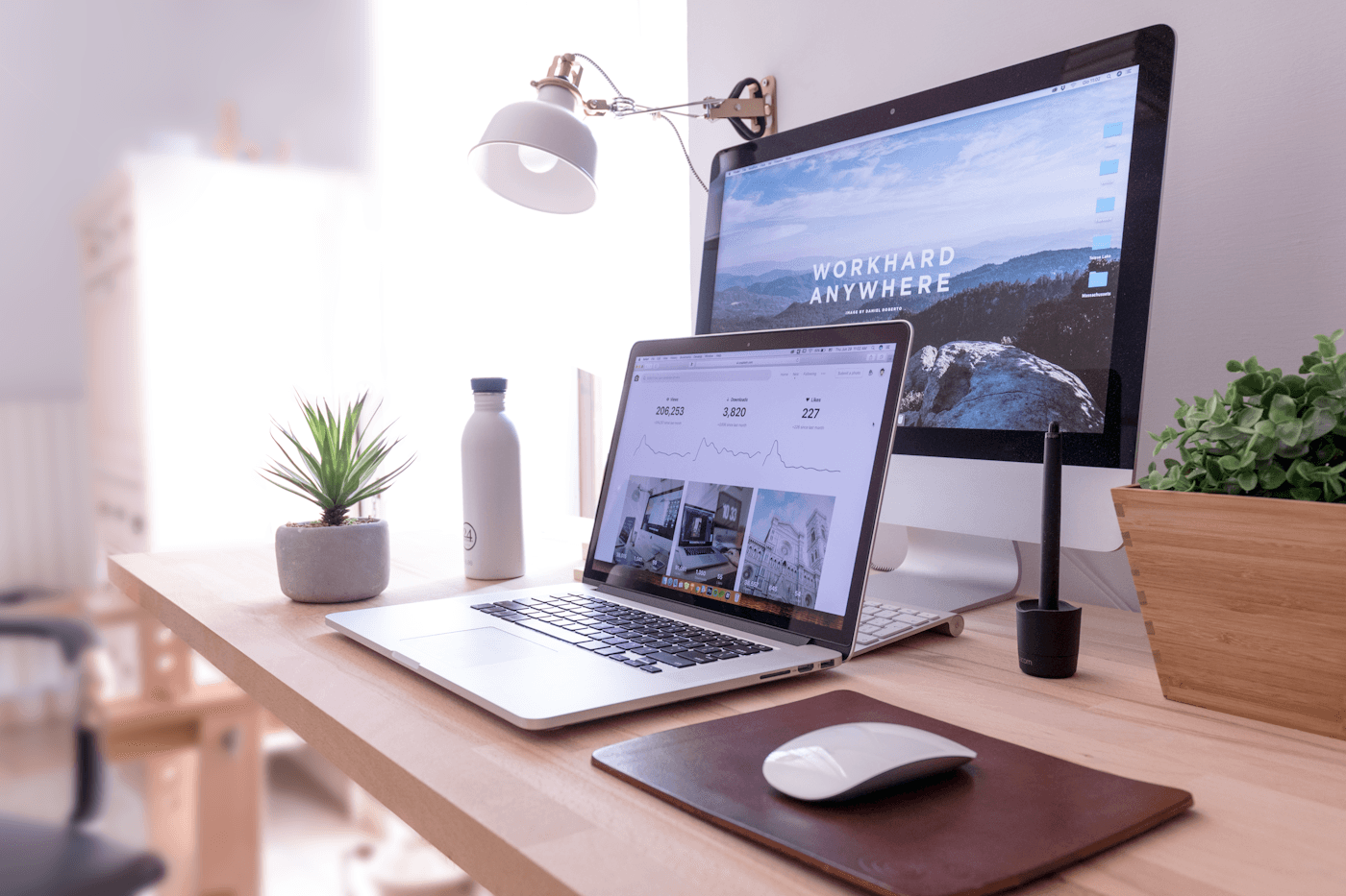Laptop on a desk