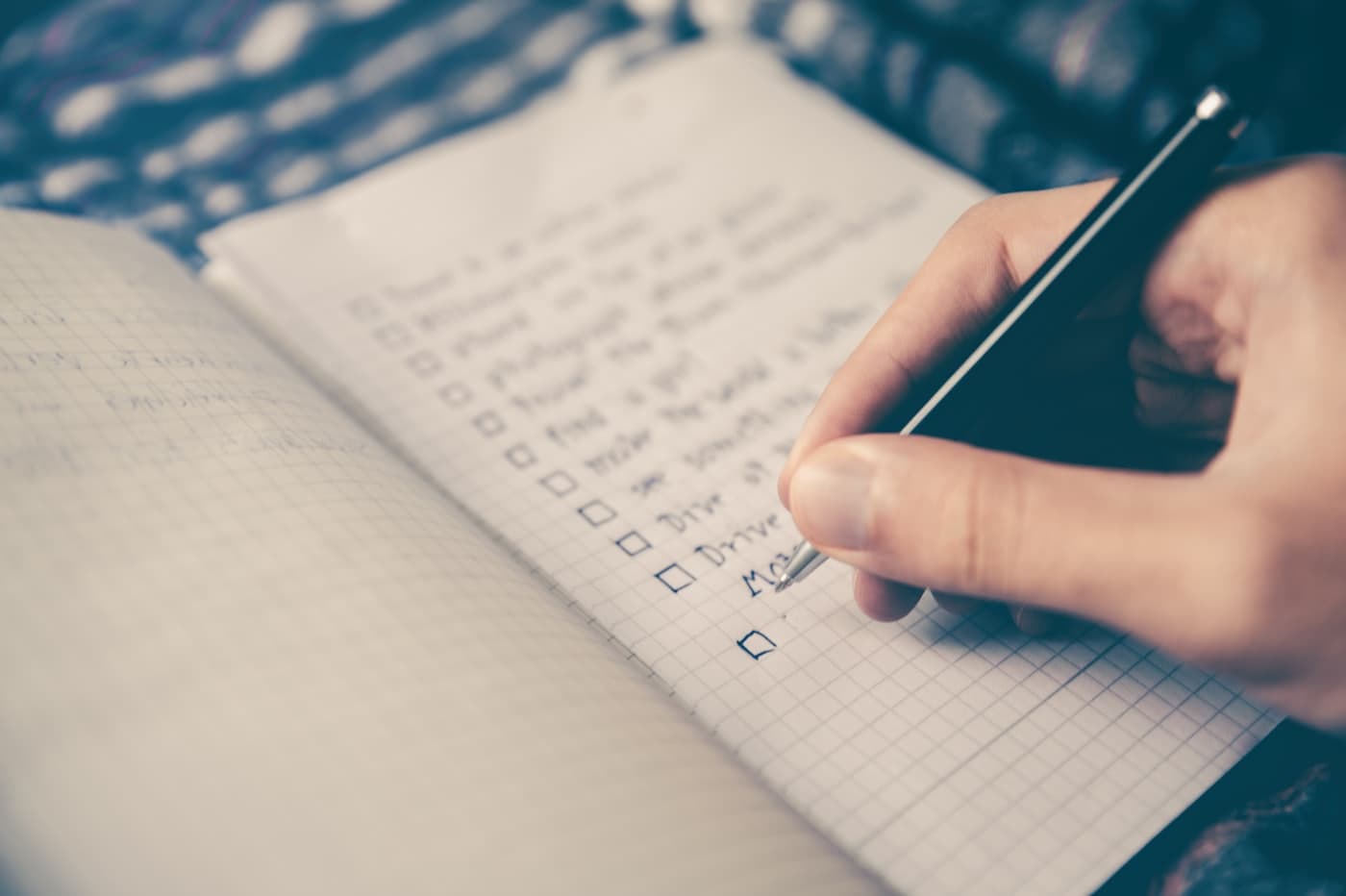 Notebook with a project plan