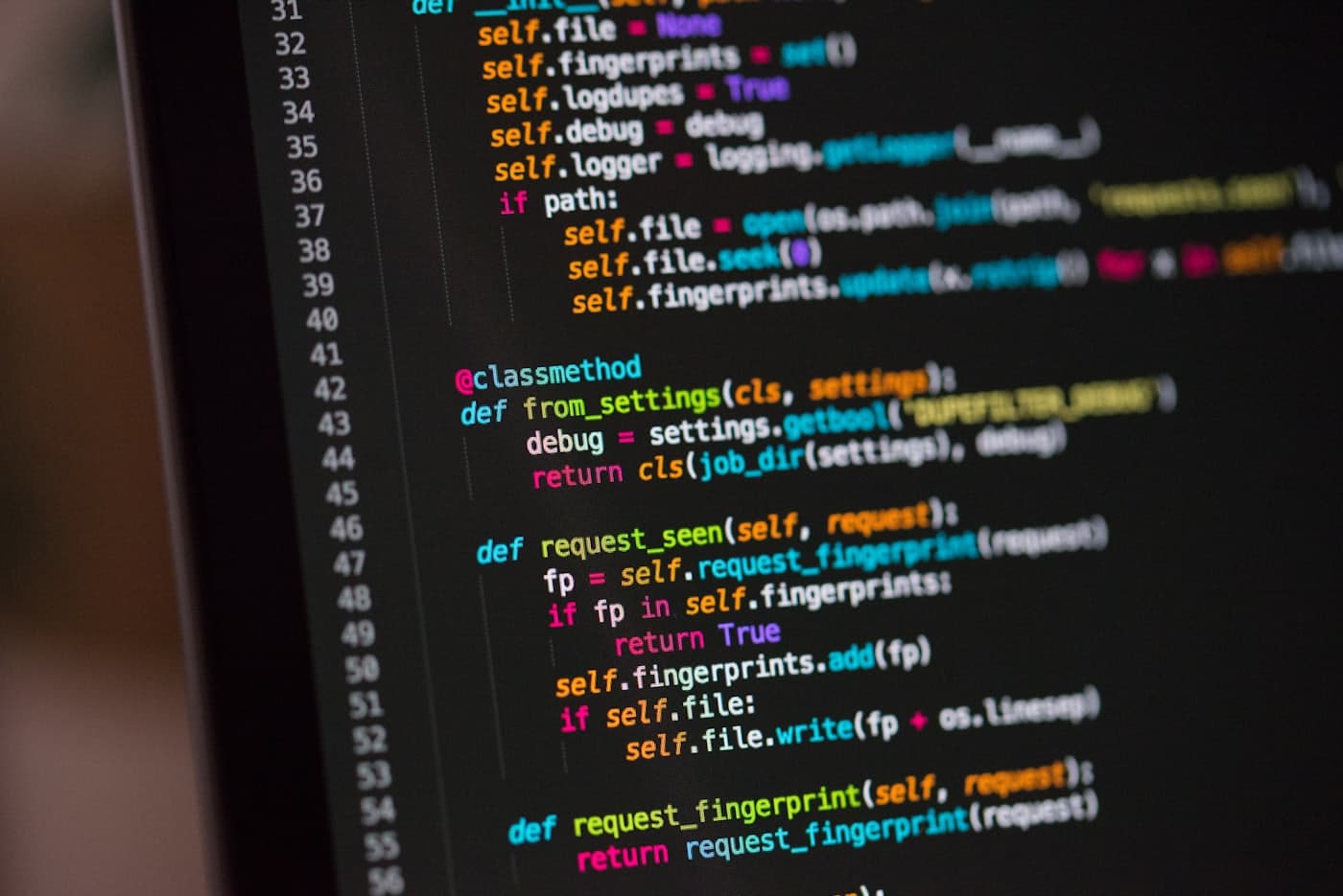 Code on a laptop